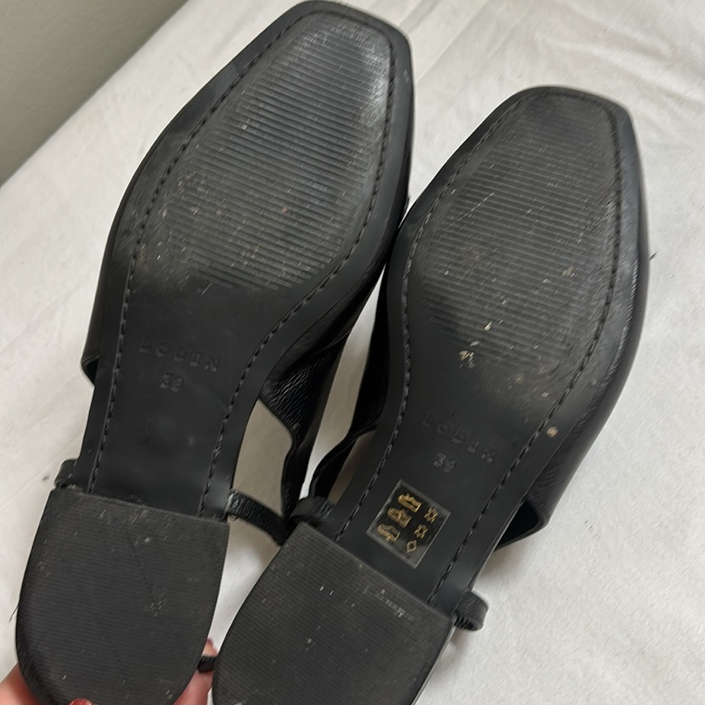 Boden sling back square toe mules with gold horsebit hardware - Picture 8 of 8